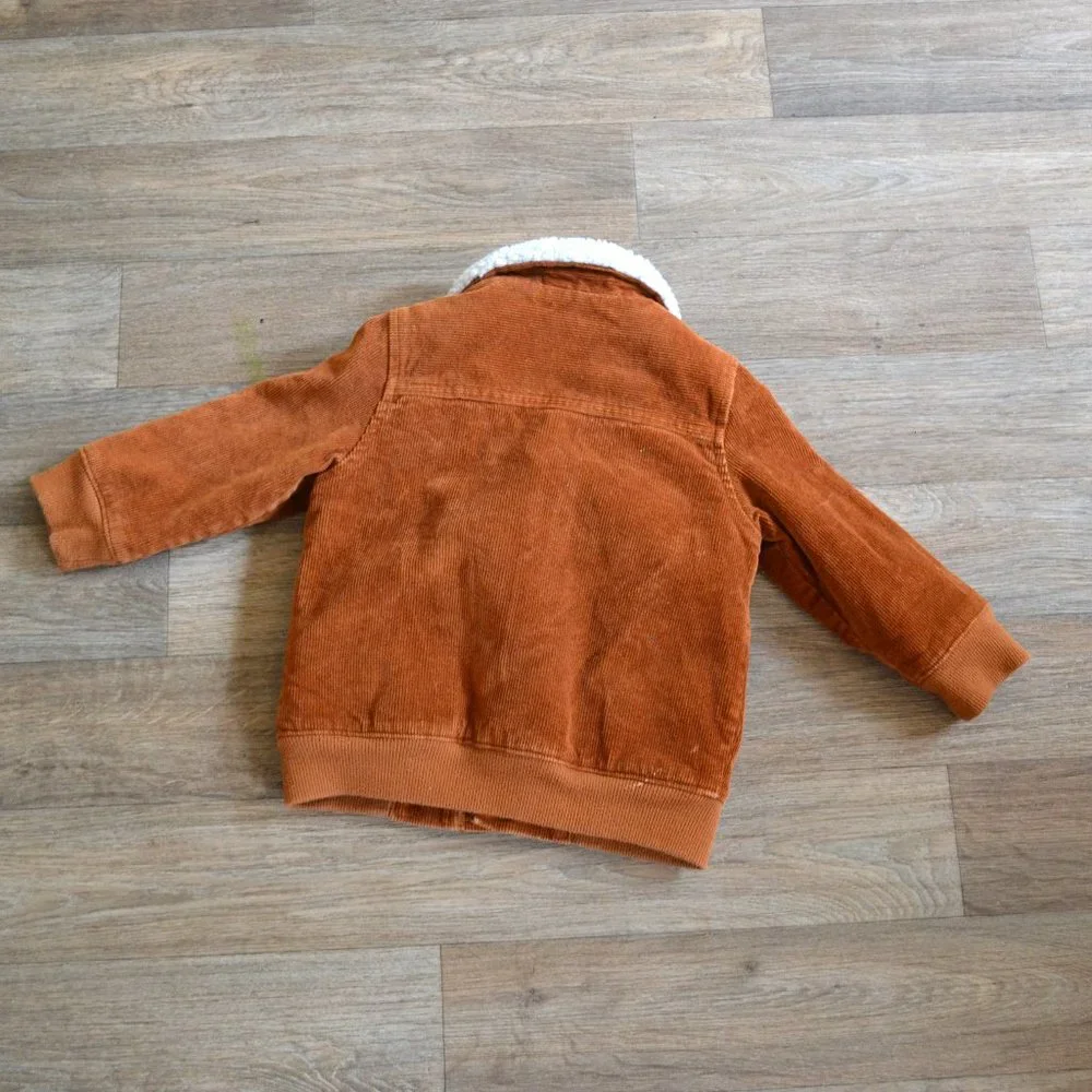 Oshkosh Sherpa Corduroy Cognac Brown Jacket Size 18 Months